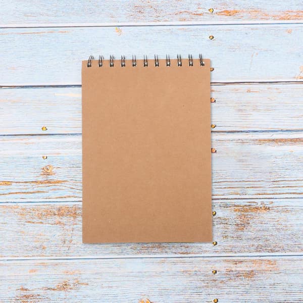 A5 Spiral Kraft Skitseblok til Studerende, 120G Brun Uforet Tegnepapir Notesbog