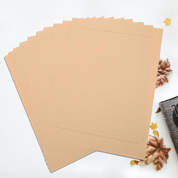 A4 Linjerat Kraftpapper Skrivpapperspaket, 100 Ark Brevpapper