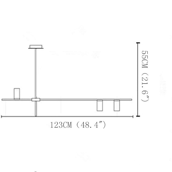 3-armet 123cm Pendellampe Led Lysekrone Metal Geometrisk