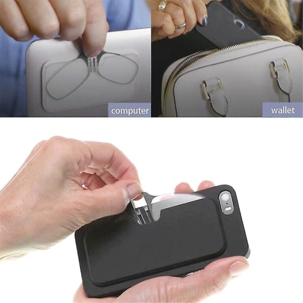 Mini Clip Nese Optikk Rimeløse Lomme Lese Briller