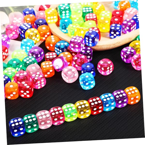 100 st akryltärningar färgglada små speltärningar i bulk för spelklassrumsfester spel skolmaterial