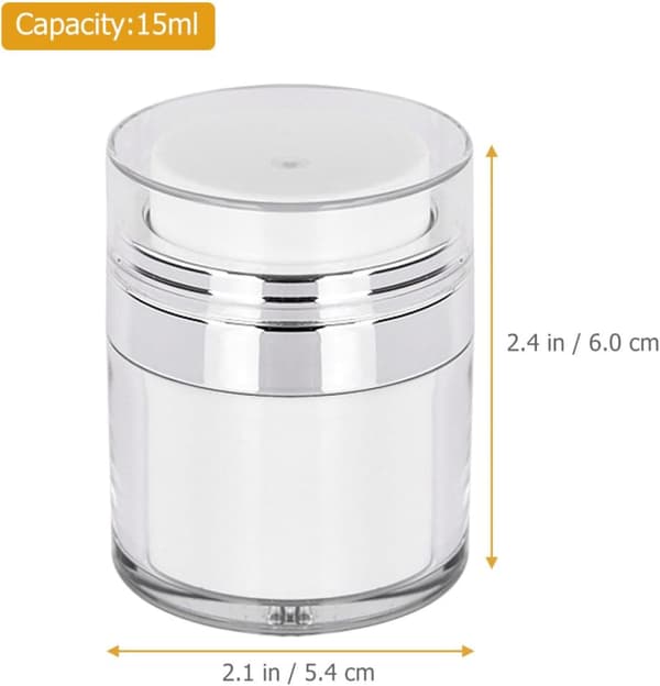 Luftlösa pumpburkar 2 st 15 ml fuktkrämsdispenserflaskor push lotionbehållare