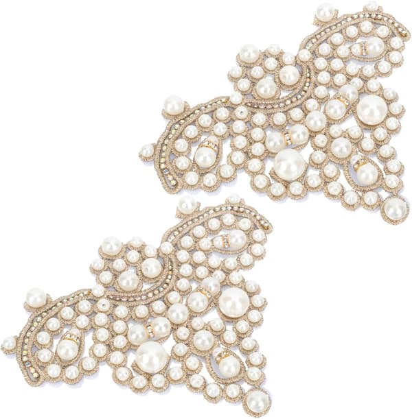 Perle sko blomster design patch perle sko blomster DIY dekorativ patch til charme elegant indretning