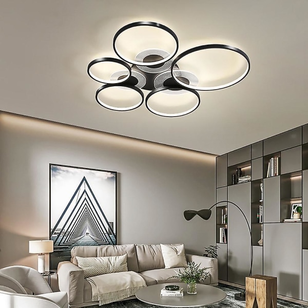 1 Hode Sirkel LED Dimmerbar Taklampe Svart Gull