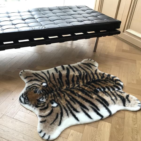 Tigerformad halkfri hemmatta i akrylfibrer och dacronmaterial för sovrum och vardagsrum