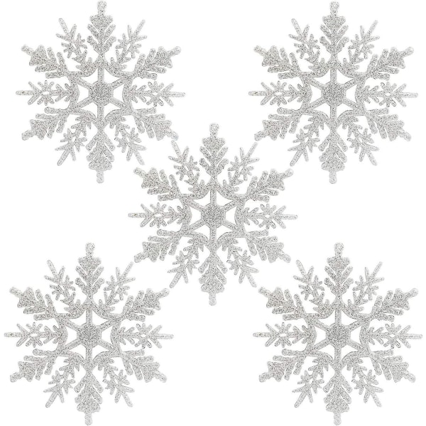 24 kpl Christmas Glitter Snowflake, Shimmer Snowflake riippuvat koristeet