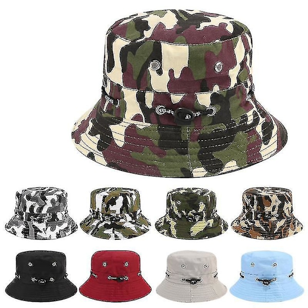 Hinkhatt för Män Kvinnor Unisex Strand Solhattar Street Headwear Fiskare Utomhuskeps Sommar Panama Justerbar Resekeps C5