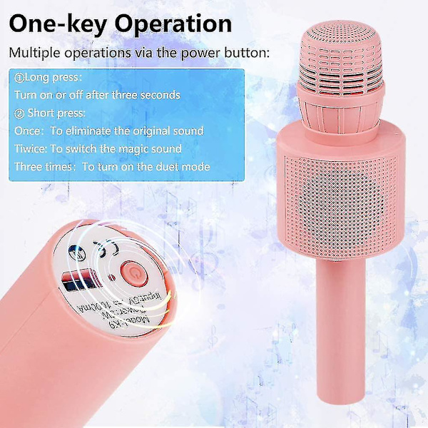 Trådlös Bluetooth Karaoke Mikrofon, Bärbar Karaoke Spelare för Barn