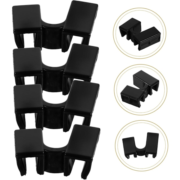 Begynder Spisepinde Trænere 10 stk Genanvendelige Spisepinde Holder Clips Sort