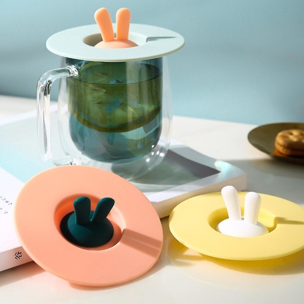Genanvendeligt Koppelåg med Tegneserie Design i Silikon til Kolde Drikke - Farve Pink