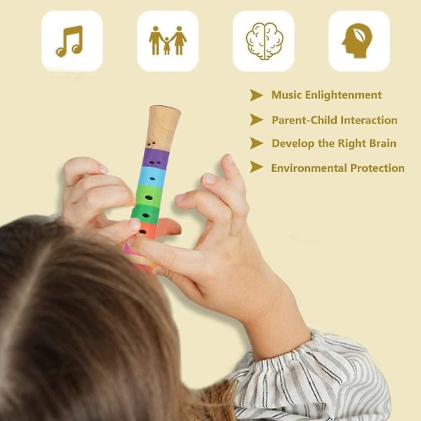 Træfløjte, træfløjte Pædagogisk træfløjtefløjtelegetøj til børn begyndere (flerfarvet)