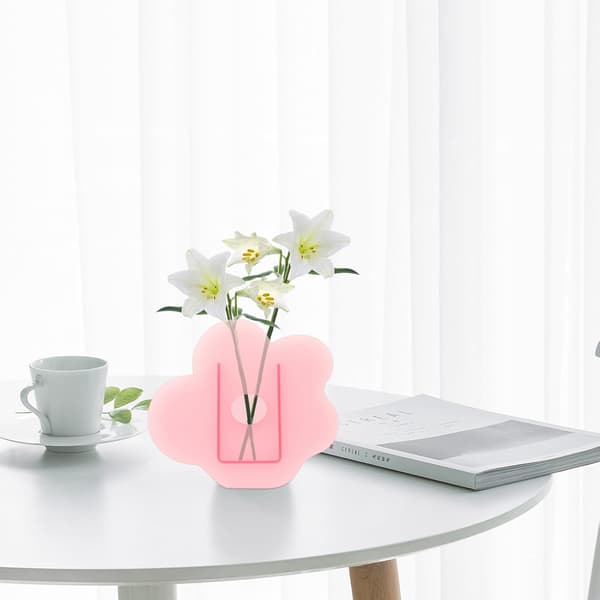 Blomformad akrylvase Dekorativ blomsterarrangemangbehållare Enkel stil Silverfärg