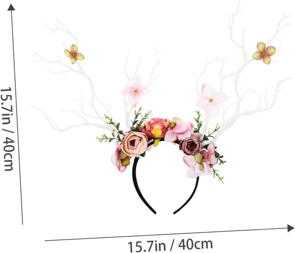 Fleksibelt delikat blomsterhårbånd hodeplagg feriehodeplagg simulert grenedekor for julefester