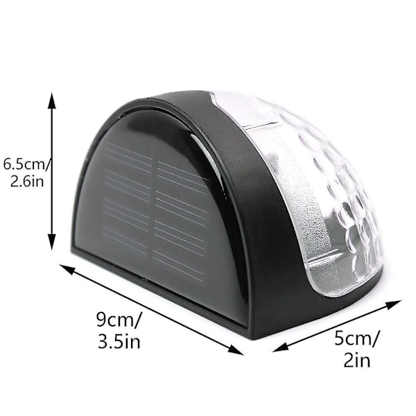 Solcellslampa för utomhusstaket 2-pack 6 LED Vattentät Stegljus