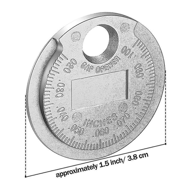 Sytytystulpan mittarityökalun mittaus, kolikkotyyppinen 0,6-2,4 mm:n kantama sytytystulppamittari 2kpl hopea