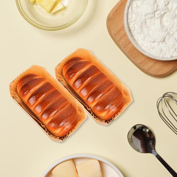 6 stk. rektangulær brødform i poppel, non-stick brødform uten bunn, jevn varmefordeling, ovnsbaking