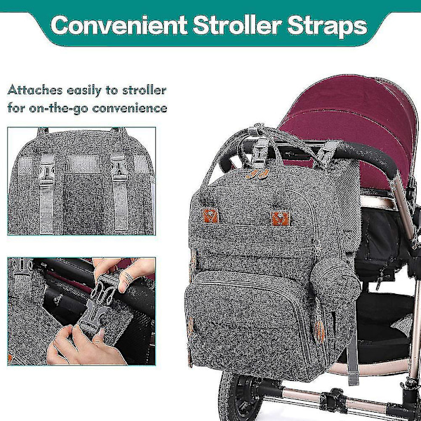 Babyblöjväskor Multifunktionell Vattentät Reseväska för Blöjor Dark Gray