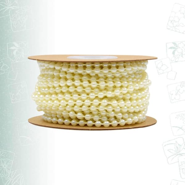 4 mm beige bomullstråd plastperler snor 10 m rull DIY perlekjede girlander