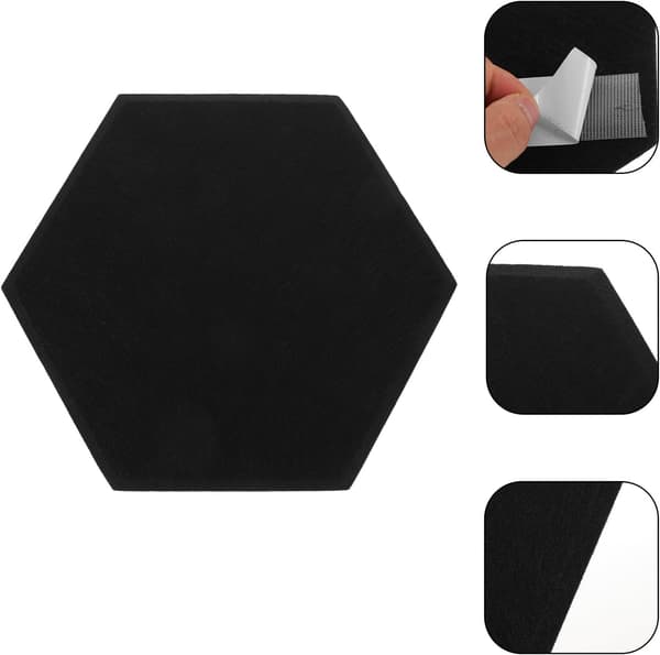 8 stk. sekskantede akustikkpaneler for vegger, lydabsorberende, lydisolerende filtmateriale, moderne