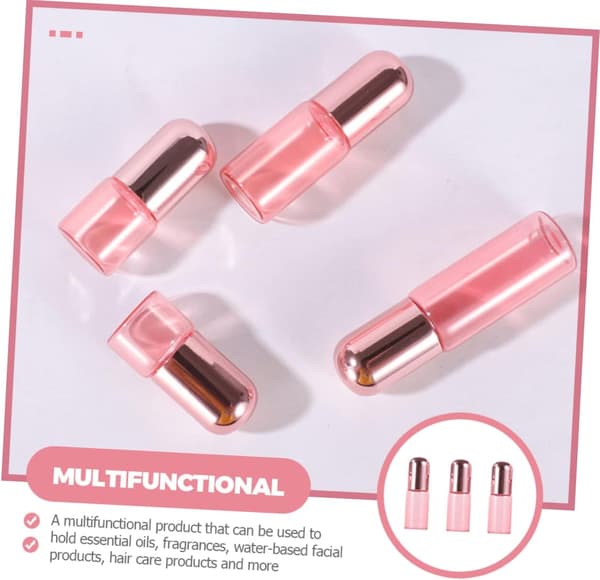 10 st Rose Gold Rollerball Flaska Mini Eterisk Olja Rollerflaskor för Resor Rollerbollar för Eteriska Oljor