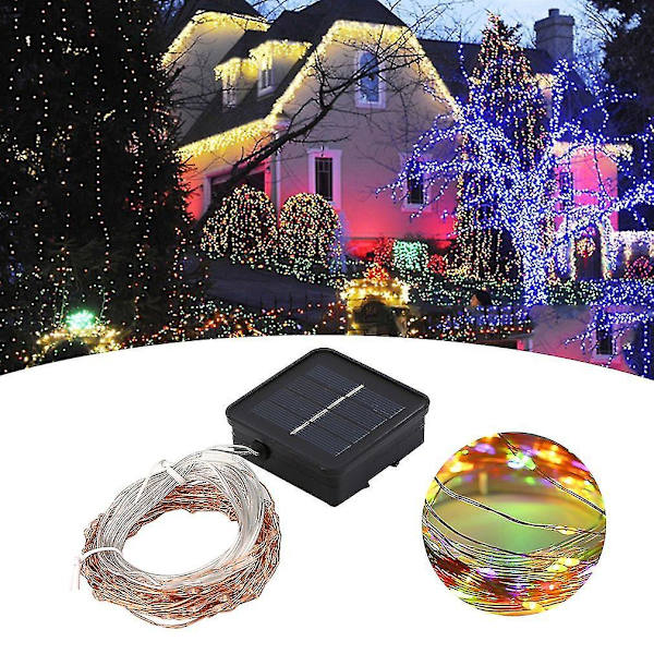 10m Långa 100 LED Koppartrådslampor 8 Lägen Hem String Light