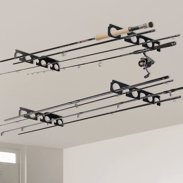 Fishing Rod Holders For Garage Fishing Pole Holders, Metal,removable Holds 12 Rods Fishing Rod Holders Wall Ceiling Rod Rack Wall Mounted Storage Rack