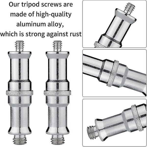 Kameraskruvadapter, standard 1/4 till 3/8 tum metall hane omvandlare gängad skruvadapter spigot stift
