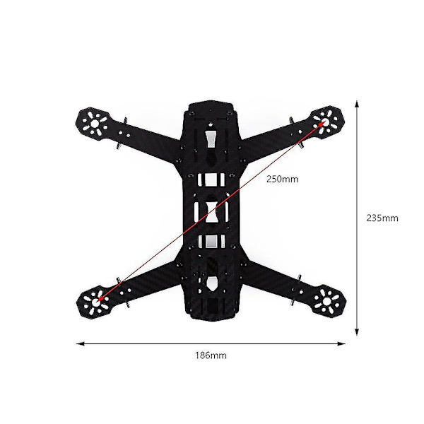 Hiilikuitu Mini 250 FPV Quadcopter Runko C250