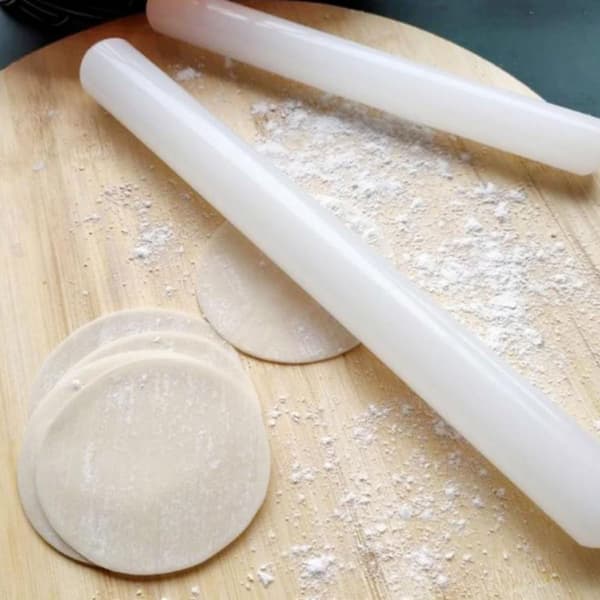 Non-Stick Dumpling Kjevle 3.5x33cm, Lang Kjevle i Tre