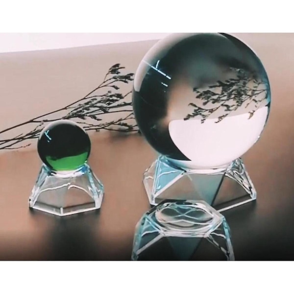 Akryl Transparent Krystallkule Base Feng Shui Ball Ornament Holder Glass Ny Hylle Display Rack Hylle Ornament (3stk)