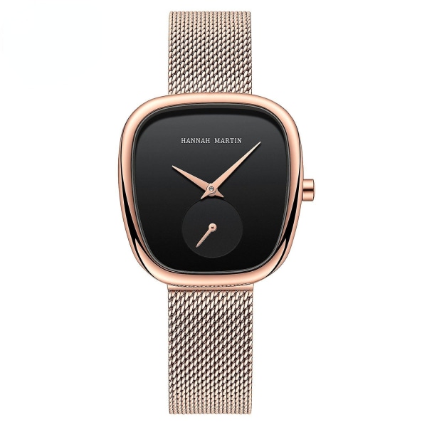 Ur med Milanese Mesh i Rustfrit Stål, Kreativt To-bens Halvt Tonneau Design 1251hwff