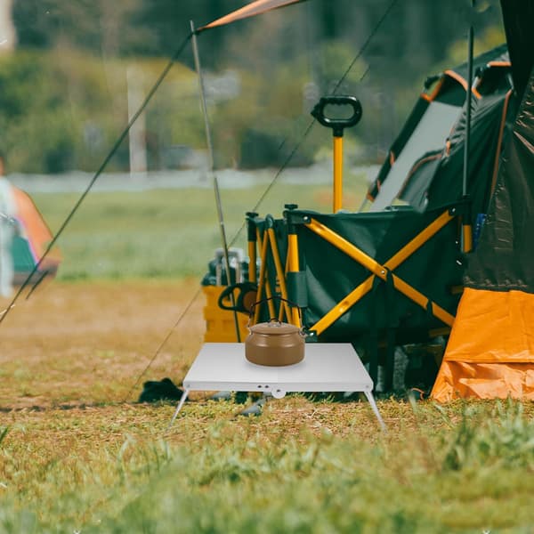 Bärbart Mini Hopfällbart Campingbord, Lättvikts Aluminiumlegering Litet Picknick Sidobord