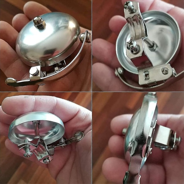 Metalli Retro Pyöränkello, Vintage Pyöränkello, Alumiininen Pyöränkello, Klassinen Hopea Pyöränkello (2 kpl, Hopea)
