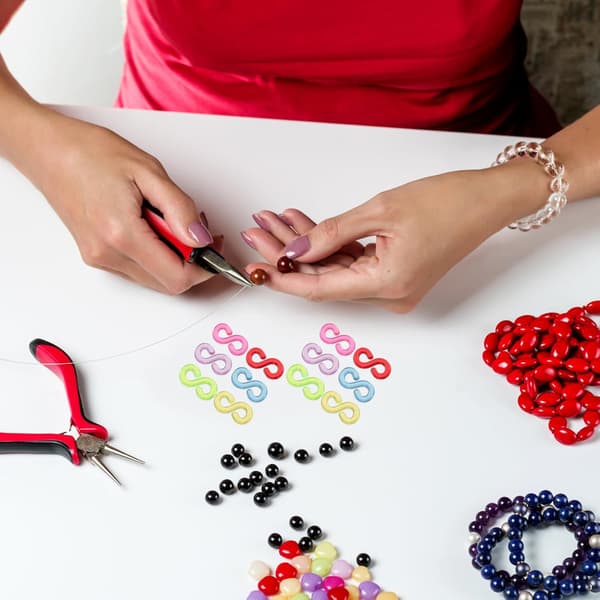1000 st gummibandsarmbandsklämmor för DIY-smyckestillbehör, robust plastmaterial