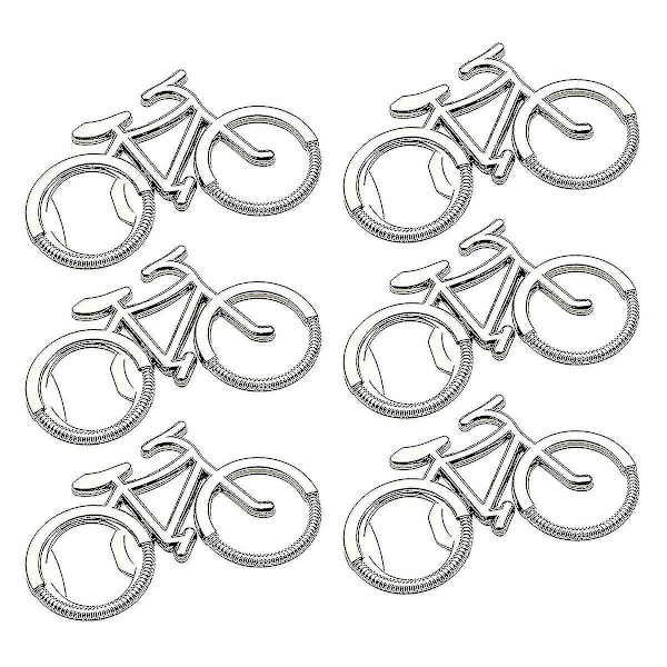 6 stycken cykelflasköppnare, metallöppnare för ölburkar, silver