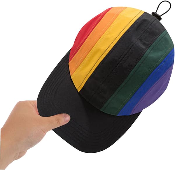 Regnbue bomull baseballcaps for menn utendørs solbeskyttelse brem komfortabel snorhatt