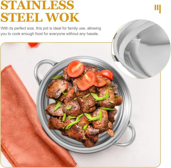Kasserolle i rustfritt stål Metallwok Rustfri stålkjele Sølv Allsidig Egnet