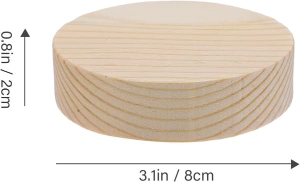 Treskiver Treflis til gutter og jenter 10 stk. runde beige treplater