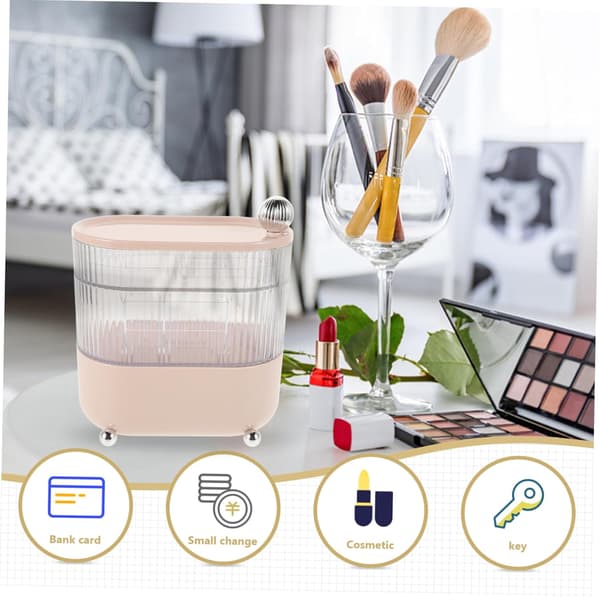 Makeup Organizer Etui Roterende Kosmetik Opbevaringsboks Rum Robust Plast Skrivebords Hår Tilbehør Organizer