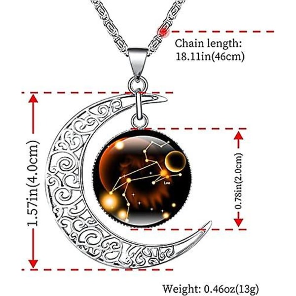 12 Konstellasjonskjede, Kjede for Kvinner og Jenter, Måneskinn Smykker, Astrologi Hengesmykke Mote Smykker