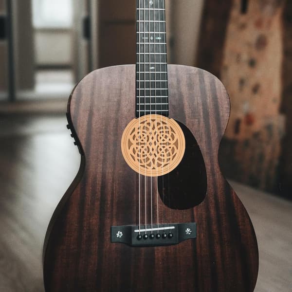 Ljudhålsskydd i trä för gitarr, ljuddämpare för gitarr, enkel att installera, dekorativ beige