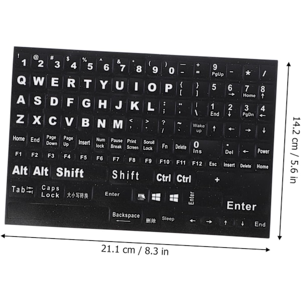 2 Ark Universelle Engelske Tastaturklistremerker Komplett Sett