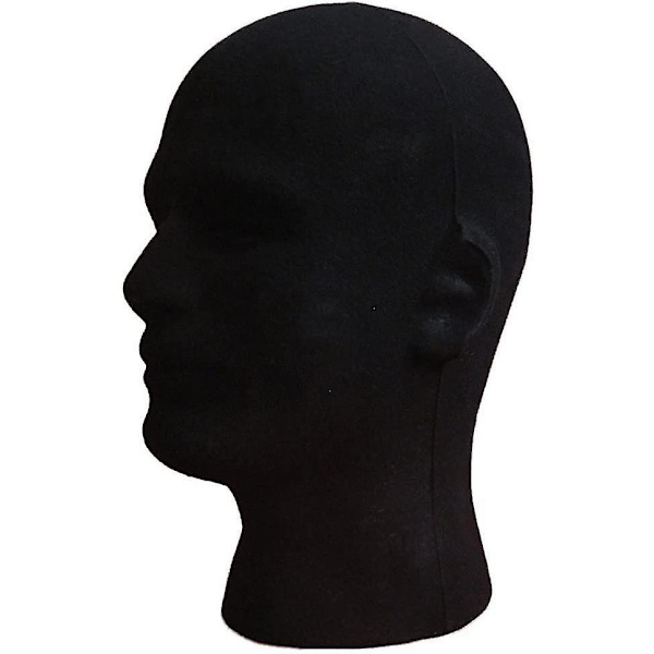 Mandlig Skum-Flokering Stoff Hoved Model Mannequin