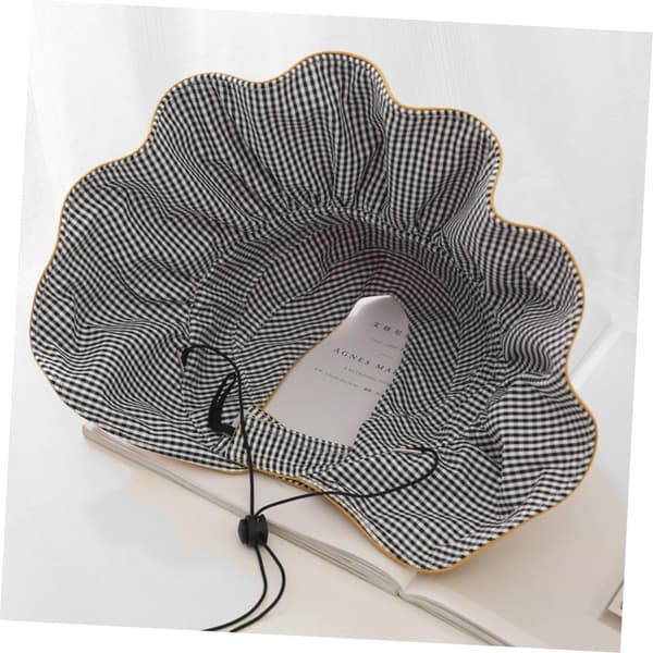 Sommer solhatt bred brem bomull tom topplue gul 50-54 cm UV-beskyttelse pustende utendørshatt