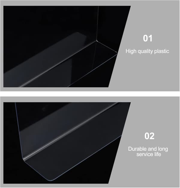 6 stk. side splitter hylleavdeler for supermarkedorganisering, solid, ikke-magnetisk, effektiv vare