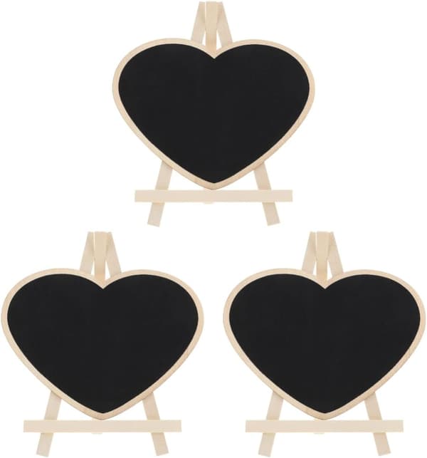 3 stk hjerteformet tavleskilt tavle skrivebrett ornament borddekorasjon