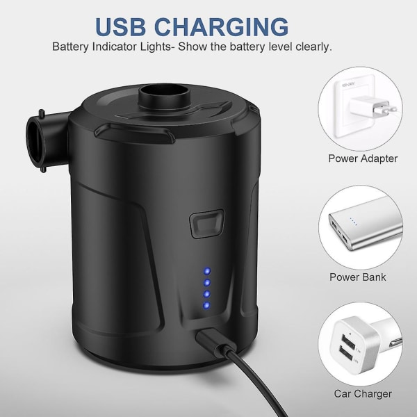 USB Fast Pump Uppblåsbar Trådlös elektrisk Laddningspump utomhus