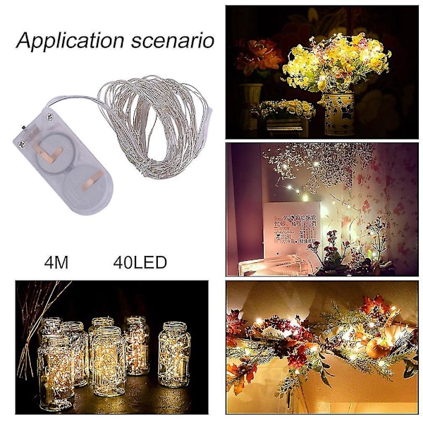 4m Vattentät 40 LED-Ljusslinga Jul utomhuslampa