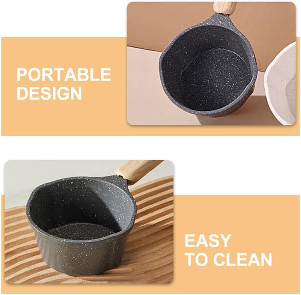 Liten förtjockad non-stick metallkastrull 250 ml smältskål