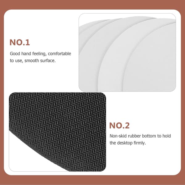 5 STK Hvite Runde Sublimeringsmusematter 20 cm Diameter 2 mm Tykk Tom Musematte Sett